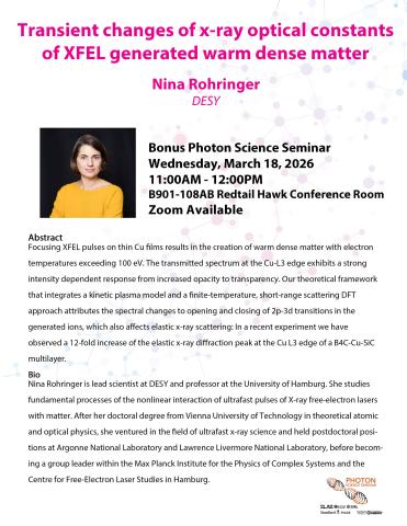 Bonus Photon Science Seminar